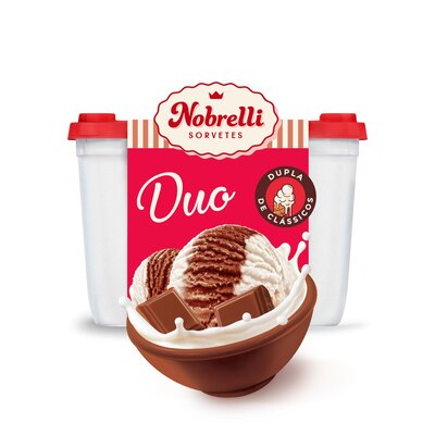 Imagem  Sorvete Nobrelli Duo Nata e Chocolate Pote 1.3l