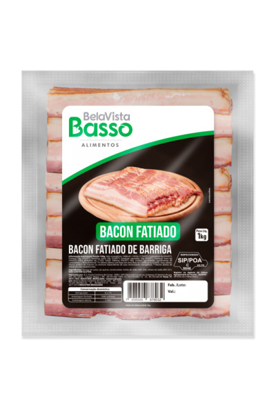 Imagem Bacon Fatiado de Barriga 1kg (Bela Vista)