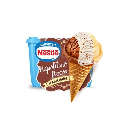 Imagem Sorvete Napolitano Flocos Nestlé Pote 1,5L