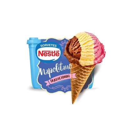 Imagem Sorvete Napolitano Nestlé Tradicional Pote 1.5l