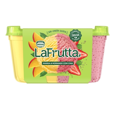 Imagem Sorvete La Frutta Manga e Morango com Chia Nestlé Pote 1L